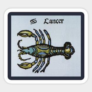 Vintage Signs of the Zodiac, Cancer the Crab Sticker